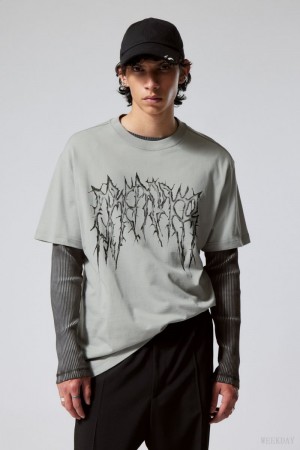 Weekday Oversized Graphic Printed T-shirt Spikey Dreamer | RETZ7856