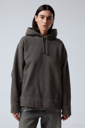 Weekday Oversized Heavyweight Hoodie Black | DSDR6522