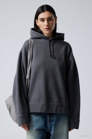 Weekday Oversized Heavyweight Hoodie Dark Blue | CIYY0167