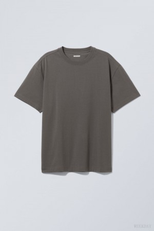 Weekday Oversized Heavyweight T-shirt Dark Grey | JOGH4540