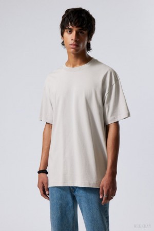 Weekday Oversized Heavyweight T-shirt Grey | EGQV0748