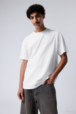 Weekday Oversized Heavyweight T-shirt White | MHOA6489