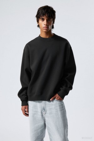 Weekday Relaxed Heavyweight Sweatshirt Black | FMEH5218