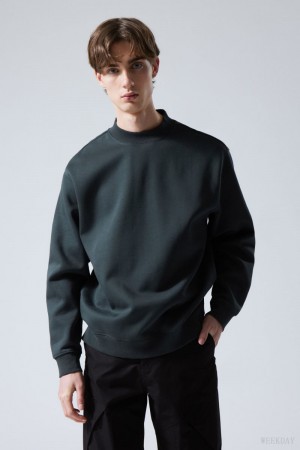 Weekday Relaxed Heavyweight Sweatshirt Dark Grey | JQEV7511