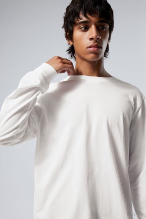 Weekday Relaxed Midweight Long Sleeve White | WQYR6388