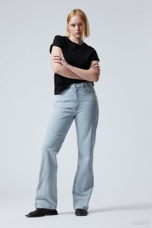 Weekday Rowe Extra High Straight Jeans Blue | TKSB8539