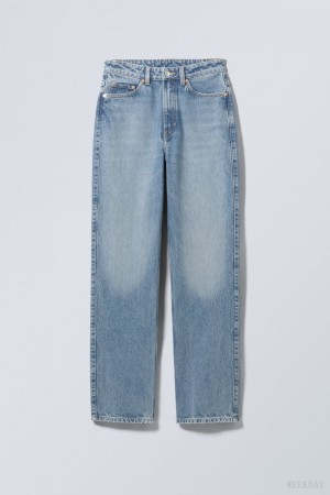 Weekday Rowe Extra High Straight Jeans Blue | SWNS6410