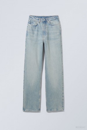 Weekday Rowe Extra High Straight Jeans Light Blue | INDE3166