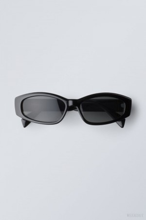 Weekday Slide Sunglasses Black | NMLQ4312