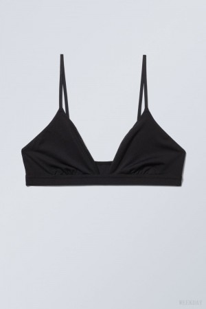 Weekday Soft Triangle Bralette Soul Black | OWMB4057