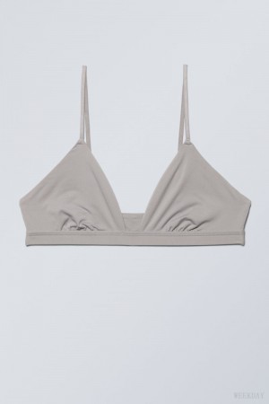 Weekday Soft Triangle Bralette Soul Light Grey | ISPE3369