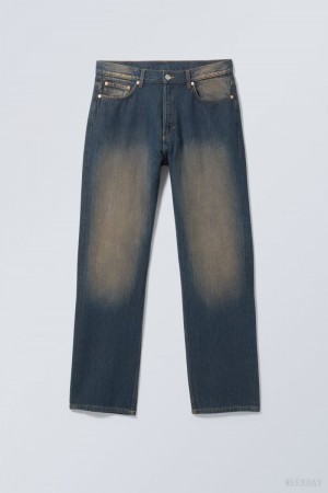 Weekday Space Relaxed Straight Jeans Blue | YNRA4313