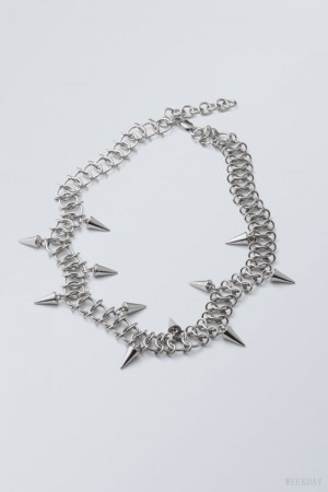 Weekday Spike Necklace Silver | VMWP9696