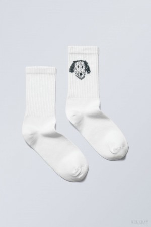 Weekday Sport Printed Socks Dog Print | RLSK3344