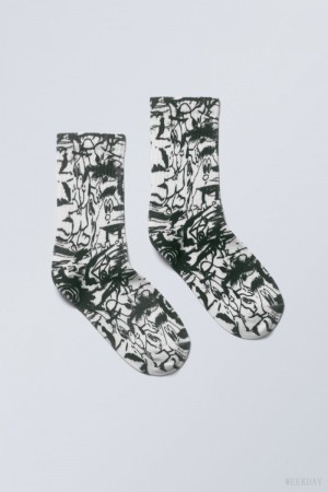 Weekday Sport Printed Socks Triple Scribble | TVGW3456