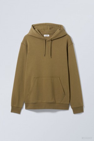 Weekday Standard Midweight Hoodie Khaki | ZWST6700