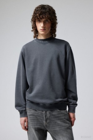 Weekday Standard Midweight Sweatshirt Navy | GWBN1966