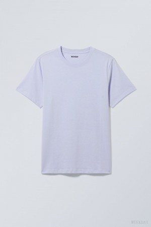 Weekday Standard Midweight T-shirt Purple | LLTW9886