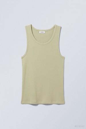 Weekday Standard Tank Top Khaki | OTJH1090