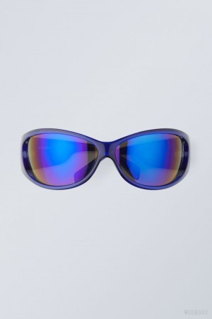 Weekday Strike Sunglasses Blue | DUMQ3815