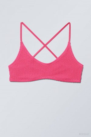 Weekday Structured Bikini Top Pink | PRAL5187