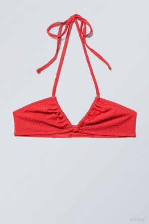 Weekday Structured Bikini Top Red | FPYK7043