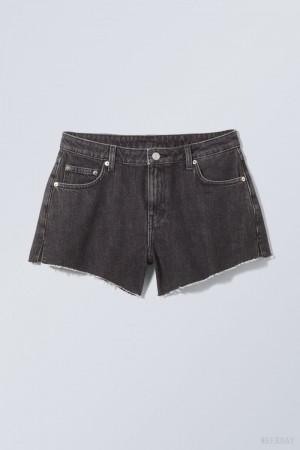 Weekday Swift Denim Shorts Black | XXPW9529