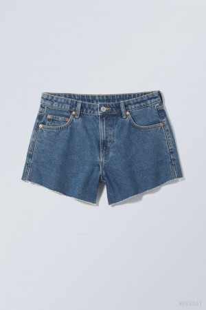 Weekday Swift Denim Shorts Blue | JXBK7256