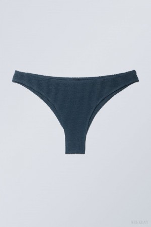 Weekday Textured Brazilian Bikini Bottoms Navy | ABCV3420