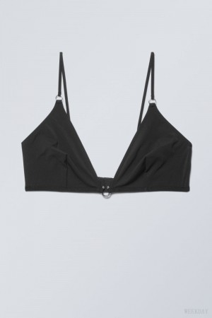 Weekday Tori Piercing Triangle Bra Bra Black | HLKC9341