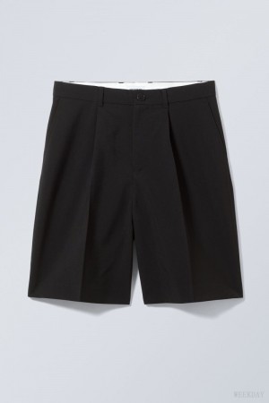 Weekday Uno Oversized Suit Shorts Black | YSQK6345