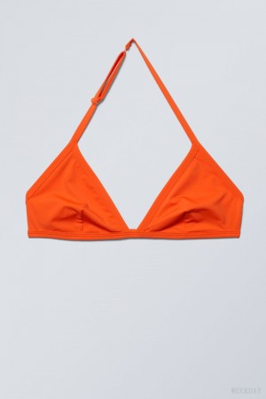 Weekday Vega Halter Triangle Bra Bra Red | OKIX5461