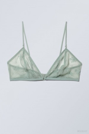 Weekday Zelda Lace Bralette Bralette Green | QYTR7644