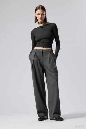 Weekday Zia Suit Trousers Grey | YIMN8282