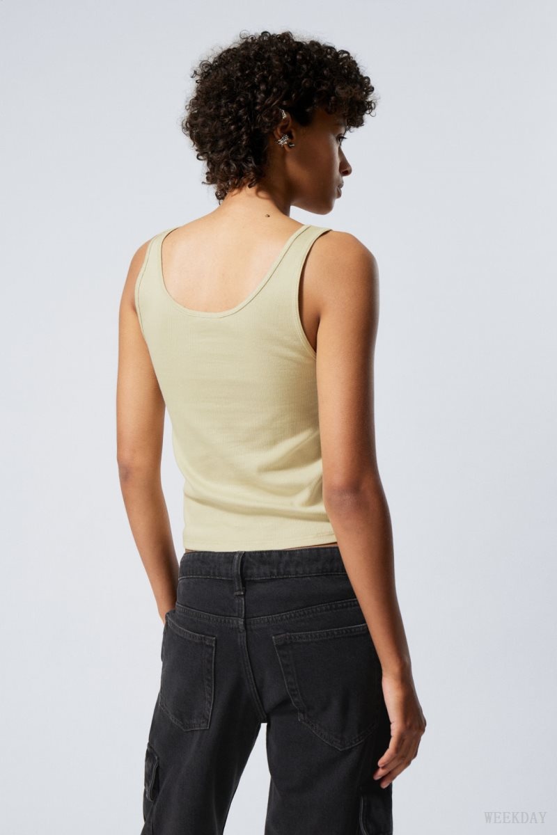 Weekday 2-Pack Open Neck Tank Top Yellow | TNXS9515