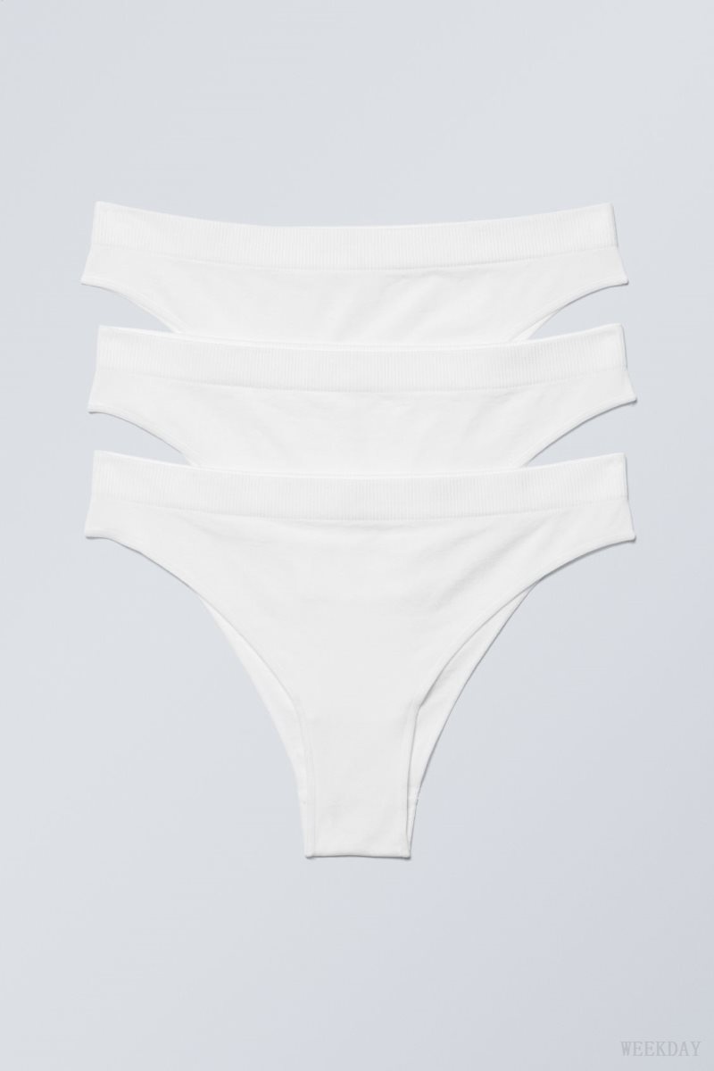 Weekday 3-pack Cat Soft Briefs Briefs White | CGXV8650