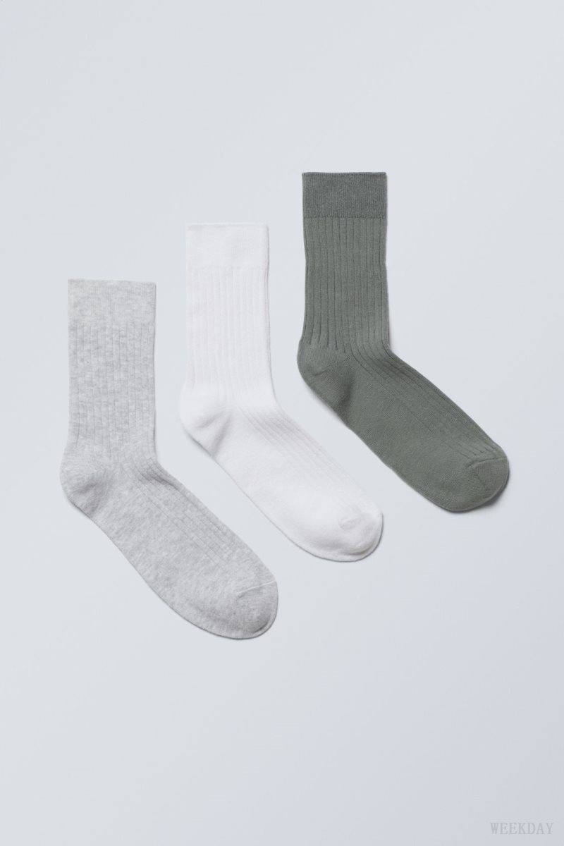 Weekday 3-pack Selma Socks Dusty Accent Mix | EXVN6624