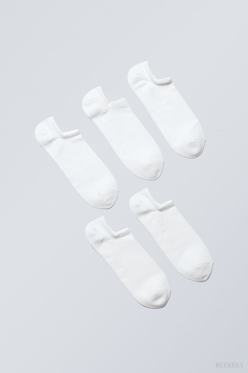 Weekday 5-pack Ankle Socks White | YDHG9923