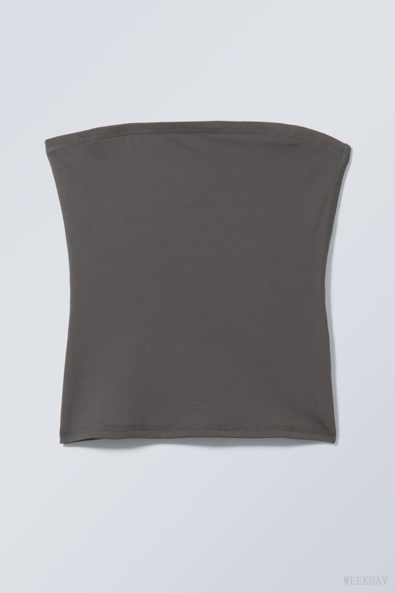 Weekday Act Tube Top Dark Grey | JVFH2396