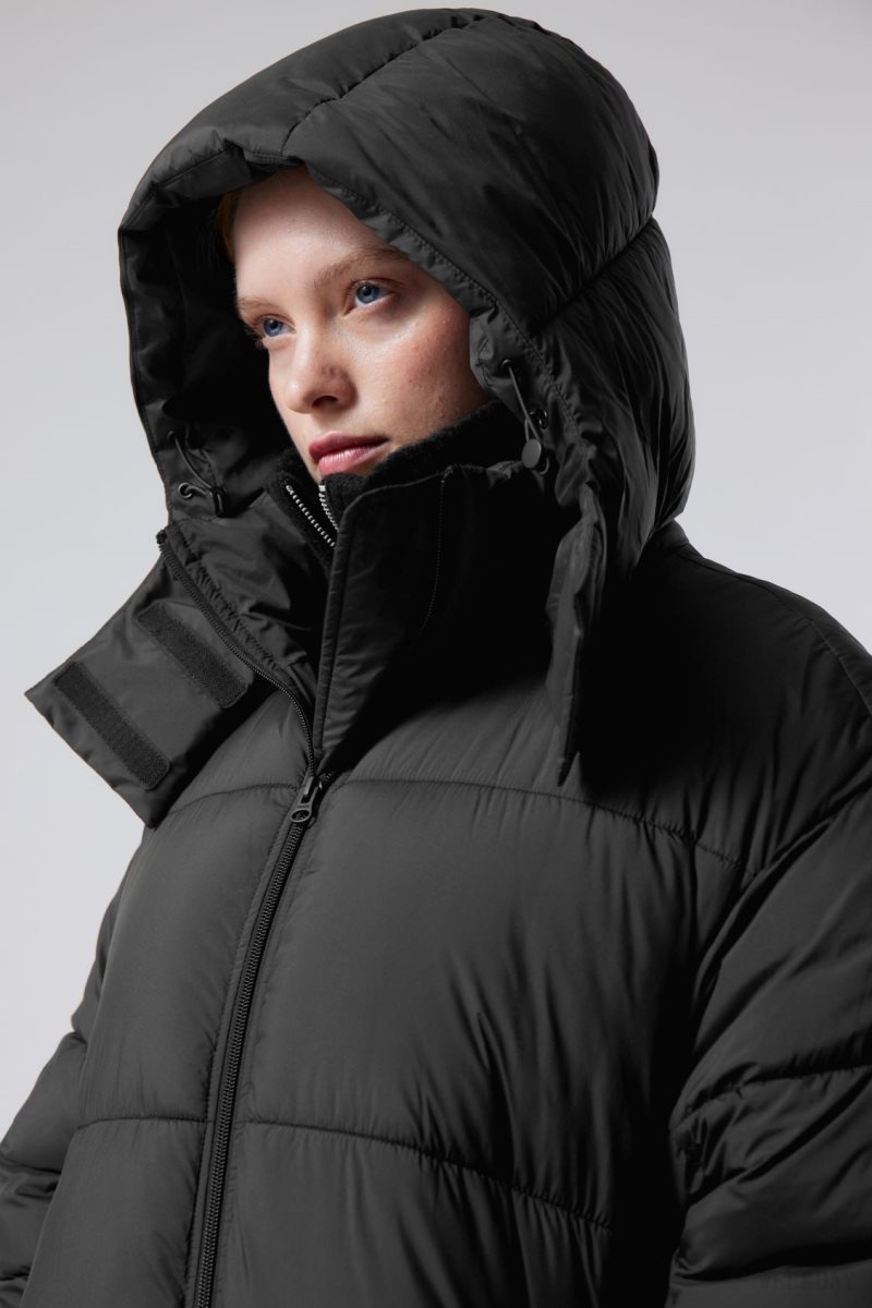 Weekday Aeris Puffer Coat Black | PSGO7019