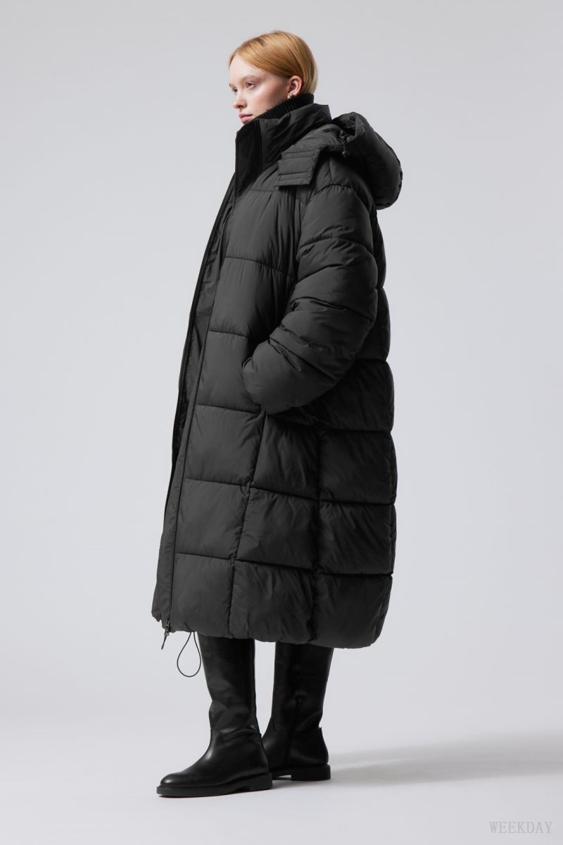 Weekday Aeris Puffer Coat Black | PSGO7019