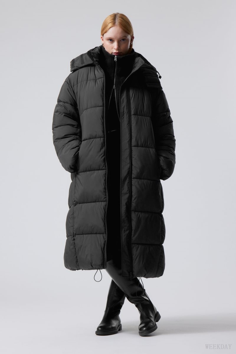 Weekday Aeris Puffer Coat Black | PSGO7019