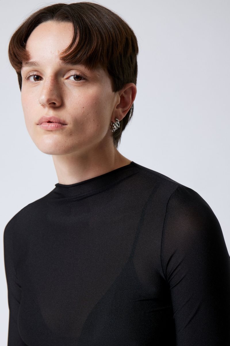 Weekday Allison Longsleeved Turtleneck Top Black | RFHQ2858