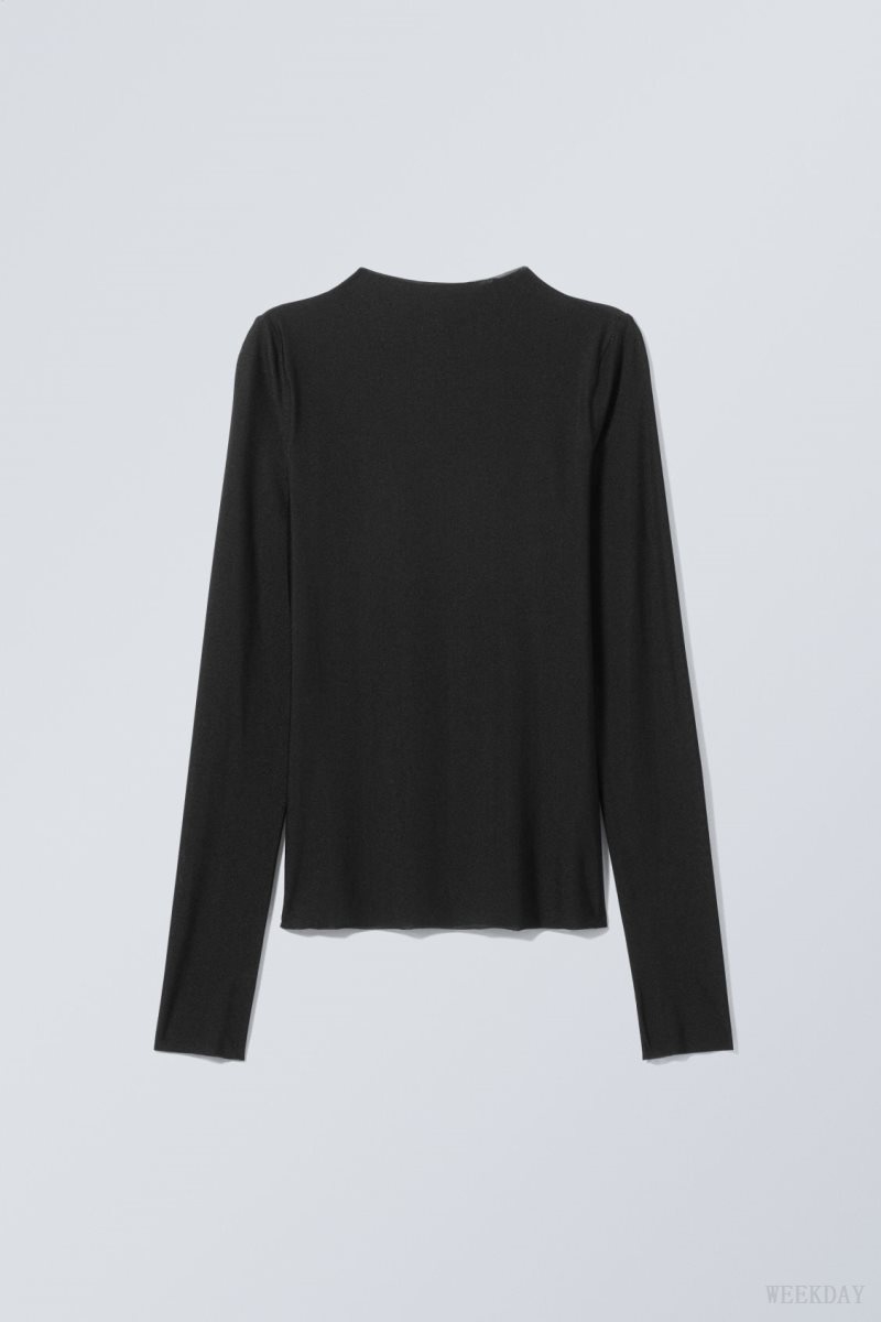 Weekday Allison Longsleeved Turtleneck Top Black | RFHQ2858