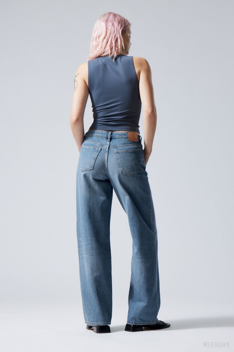 Weekday Ample Low Loose Jeans Blue | EURI8911