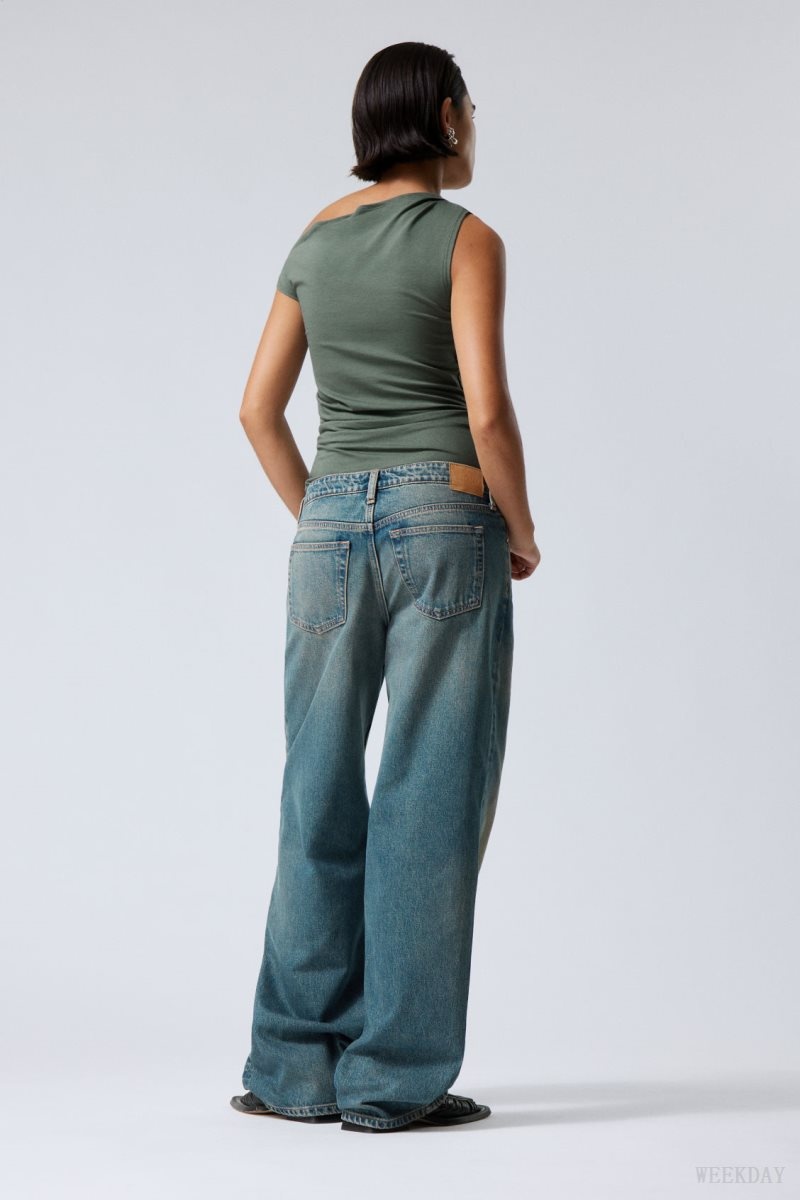 Weekday Ample Low Loose Jeans Grey Blue | RGDX8703