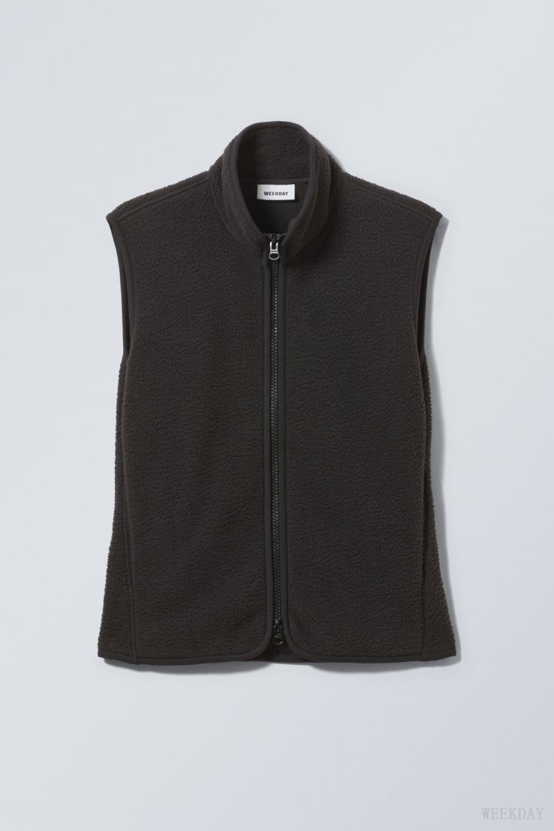 Weekday Any Fleece Vest Black | BOBU2471