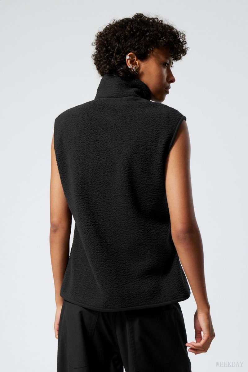 Weekday Any Fleece Vest Black | BOBU2471