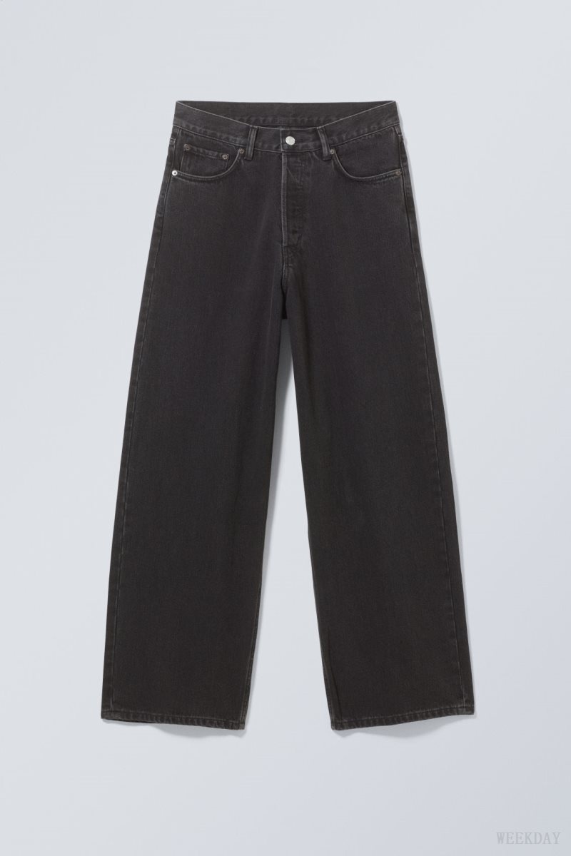 Weekday Astro Loose Baggy Jeans Black | AKER1876