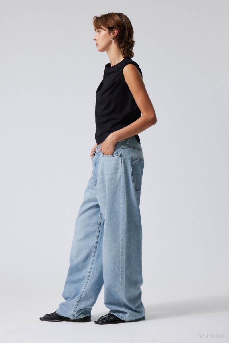 Weekday Astro Loose Baggy Jeans Blue | LRQE6475